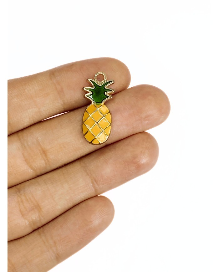 Pirinç Zirkon Mineli Ananas Kolye Bileklik Ucu Charm 1 Adet