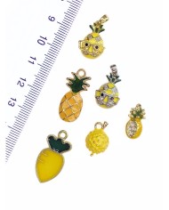 Pirinç Zirkon Mineli Ananas Kolye Bileklik Ucu Charm 1 Adet