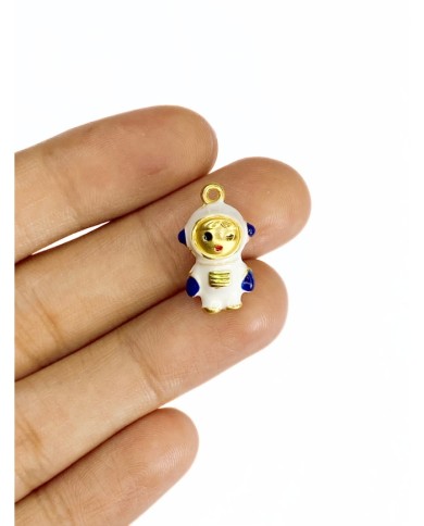 Pirinç Zirkon Mineli Astronot Kolye Bileklik Ucu Charm 1 Adet