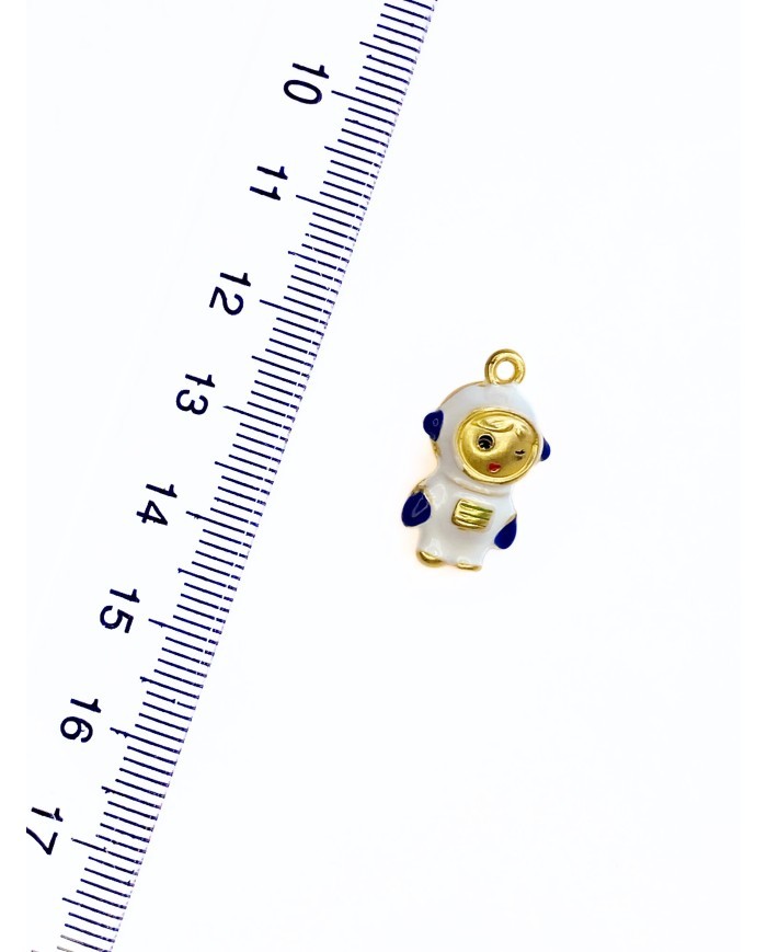 Pirinç Zirkon Mineli Astronot Kolye Bileklik Ucu Charm 1 Adet