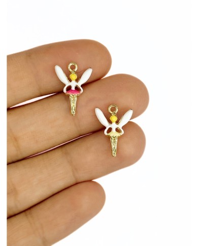 Pirinç Zirkon Mineli Balerin Kolye Bileklik Ucu Charm Pembe 1 Adet