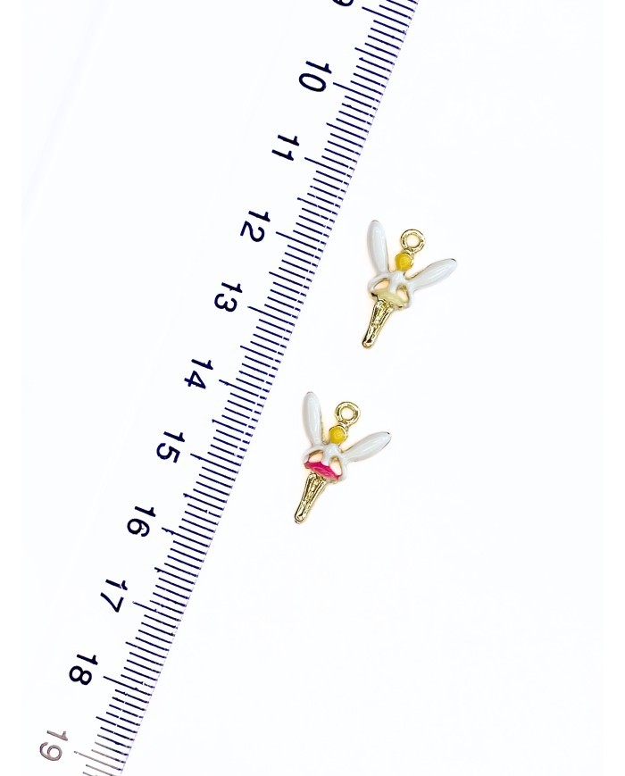 Pirinç Zirkon Mineli Balerin Kolye Bileklik Ucu Charm Sarı 1 Adet