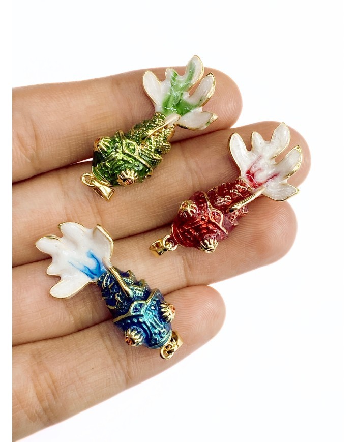 Pirinç Zirkon Mineli Balık Kolye Bileklik Ucu Charm Mavi 1 Adet