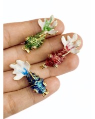 Pirinç Zirkon Mineli Balık Kolye Bileklik Ucu Charm Mavi 1 Adet