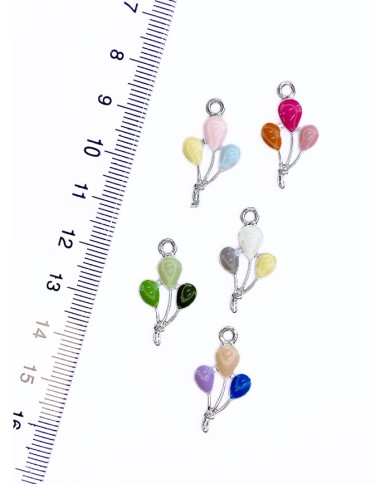 Pirinç Zirkon Mineli Balon Kolye Bileklik Ucu Charm Pembe 1 Adet