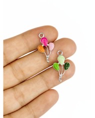 Pirinç Zirkon Mineli Balon Kolye Bileklik Ucu Charm Yeşil 1 Adet