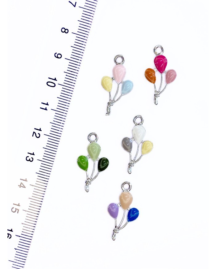 Pirinç Zirkon Mineli Balon Kolye Bileklik Ucu Charm Pembe Mavi Sarı 1 Adet