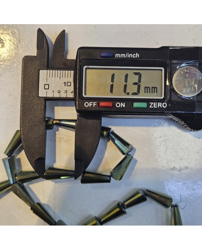 6x12mm İpe Dizili Deve Tabanı Huni Kristal Boncuk Şeffaf Turuncu - 1 Dizi