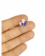 Pirinç Zirkon Mineli Balon Kolye Bileklik Ucu Charm Mor Pembe Mavi 1 Adet