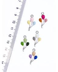 Pirinç Zirkon Mineli Balon Kolye Bileklik Ucu Charm Mor Pembe Mavi 1 Adet