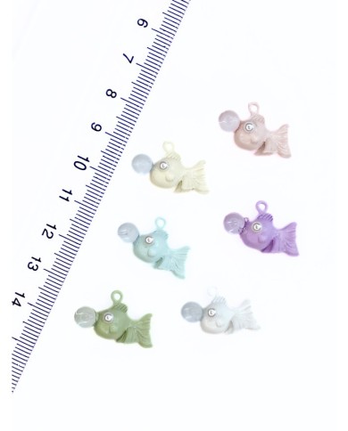 Pirinç Zirkon Mineli Balon Balığı Kolye Bileklik Ucu Charm Beyaz 1 Adet