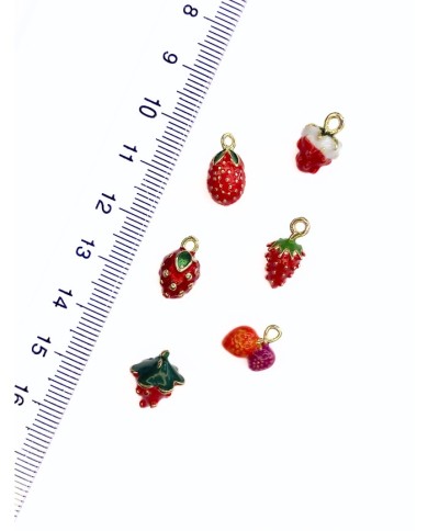 Pirinç Zirkon Mineli Çilek Kolye Bileklik Ucu Charm 1 Adet