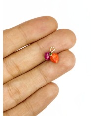 Pirinç Zirkon Mineli Çilek Kolye Bileklik Ucu Charm 1 Adet