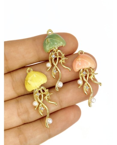 Pirinç Zirkon Mineli Pirinç Zirkon Mineli Deniz Anası Kolye Bileklik Ucu Charm Yeşil 1 Adet