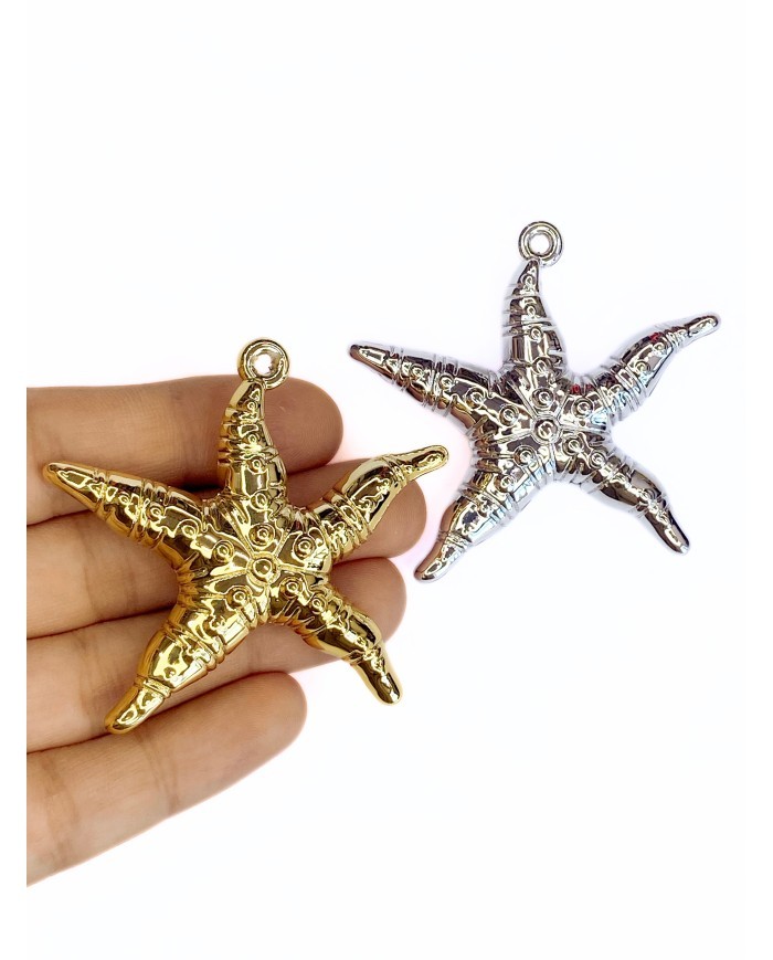 Metalize Deniz Yıldızı Kolye Bileklik Ucu Charm Altın 1 Adet