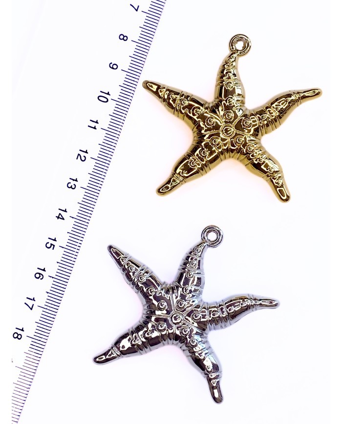 Metalize Deniz Yıldızı Kolye Bileklik Ucu Charm Altın 1 Adet