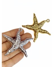 Metalize Deniz Yıldızı Kolye Bileklik Ucu Charm Gümüş 1 Adet