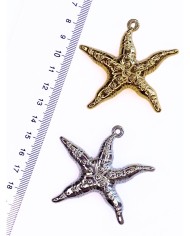 Metalize Deniz Yıldızı Kolye Bileklik Ucu Charm Gümüş 1 Adet