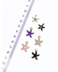 Pirinç Zirkon Mineli Deniz Yıldızı Kolye Bileklik Ucu Charm Mor 1 Adet