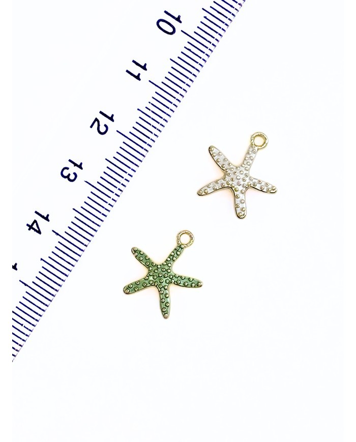 Pirinç Zirkon Mineli Deniz Yıldızı Kolye Bileklik Ucu Charm Yeşil 1 Adet