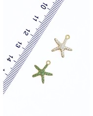 Pirinç Zirkon Mineli Deniz Yıldızı Kolye Bileklik Ucu Charm Mor 1 Adet