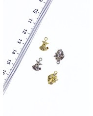 Pirinç Zirkon Mineli Deniz Yıldızı ve Deniz Kabuklu Kolye Bileklik Ucu Charm Altın 1 Adet