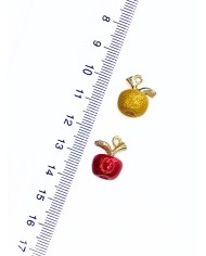 Pirinç Zirkon Mineli Elma Kolye Bileklik Ucu Charm Sarı 1 Adet