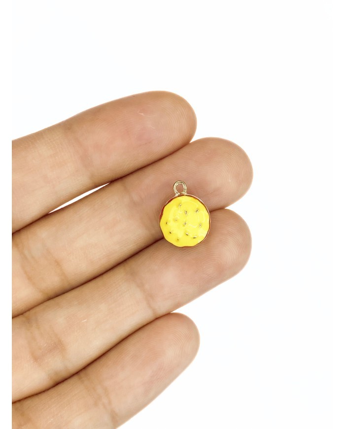 Pirinç Zirkon Mineli Hamburger Kolye Bileklik Ucu Charm 1 Adet