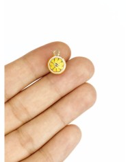 Pirinç Zirkon Mineli Portakal Kolye Bileklik Ucu Charm 1 Adet