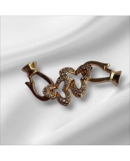 Üçlü Yonca Motifli Taşlı Takı Kapama - 10x33mm