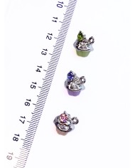 Taşlı Kap Kek Kolye Bileklik Ucu Charm Mavi 1 Adet