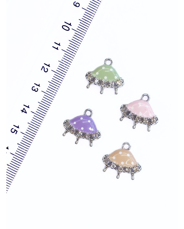 Pirinç Zirkon Taşlı Uzay Gemisi Kolye Bileklik Ucu Charm Mor 1 Adet