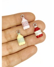 Pirinç Zirkon Mineli Şişe Kola Kolye Bileklik Ucu Charm Mor 1 Adet