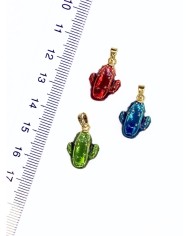 Pirinç Zirkon Mineli Kaktüs Kolye Bileklik Ucu Charm Yeşil 1 Adet