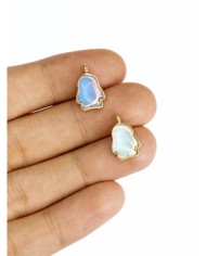 Pirinç Zirkon Taşlı Penguen Kolye Bileklik Ucu Charm Altın Şeffaf 1 Adet