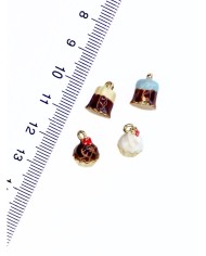 Pirinç Zirkon Mineli Muffin Kolye Bileklik Ucu Charm Çikolatalı 1 Adet