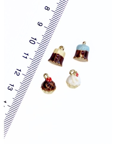 Pirinç Zirkon Mineli Muffin Kolye Bileklik Ucu Charm Vanilyalı 1 Adet