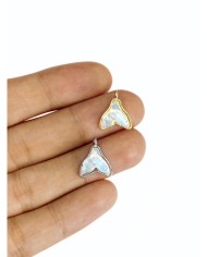 Pirinç Zirkon Taşlı Balık Kuyruğu Kolye Bileklik Ucu Charm Altın 1 Adet