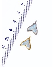 Pirinç Zirkon Taşlı Balık Kuyruğu Kolye Bileklik Ucu Charm Gümüş 1 Adet