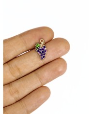 Pirinç Zirkon Mineli Salkım Üzüm Kolye Bileklik Ucu Charm 1 Adet