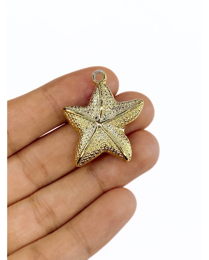 Metalize Deniz Yıldızı Kolye Bileklik Ucu Charm 1 Adet