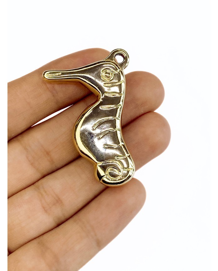 Metalize Deniz Atı Kolye Bileklik Ucu Charm Altın 1 Adet