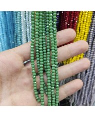 4mm İpe Dizili Kristal Boncuk Mat Zümrüt Yeşili - 10 Dizi