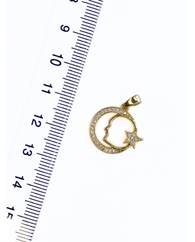 Pirinç Zirkon Taşlı Ay Yıldızlı Atatürk Silueti Kolye Bileklik Ucu Charm Altın 1 Adet