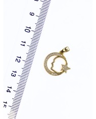 Pirinç Zirkon Taşlı Ay Yıldızlı Atatürk Silueti Kolye Bileklik Ucu Charm Altın 1 Adet