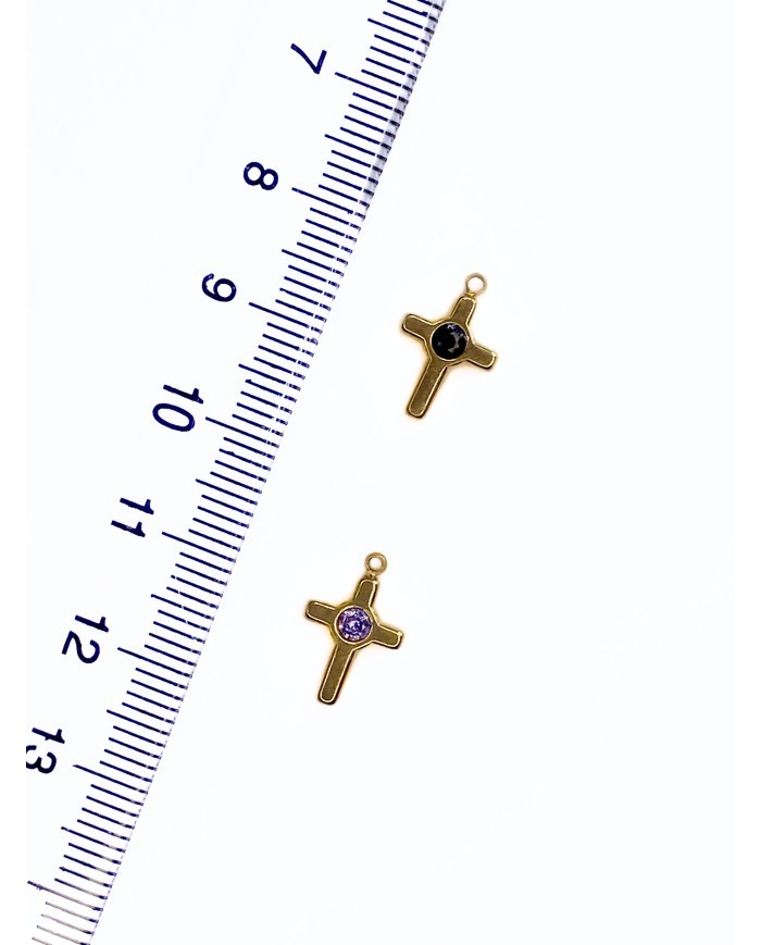 Pirinç Zirkon Taşlı Taşlı Hac İşareti Bileklik Ucu Charm Mor 1 Adet