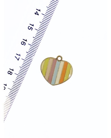 Pirinç Zirkon Mineli Renkli Kalp Bileklik Ucu Charm 1 Adet