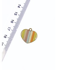 Pirinç Zirkon Mineli Renkli Kalp Bileklik Ucu Charm 1 Adet