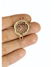 Pirinç Zirkon Mineli Gül Kolye Bileklik Ucu Charm 1 Adet