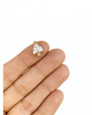 Pirinç Zirkon Mineli Mantar Kolye Bileklik Ucu Charm 1 Adet